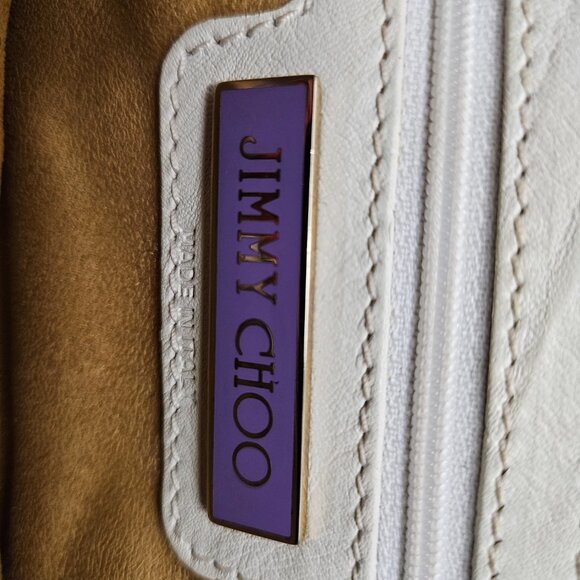 Jimmy Choo White Clutch with Gold Accents - Picture 13 of 16